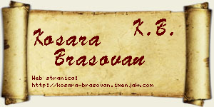 Kosara Brašovan vizit kartica